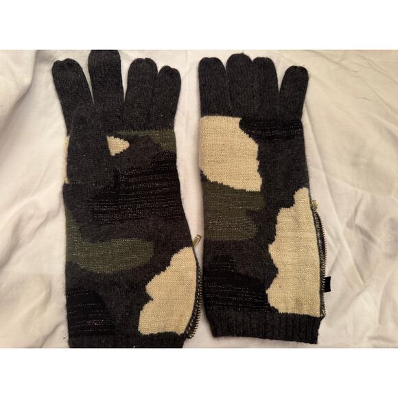 Portolano 100% Cashmere Camo Gloves One Size - Picture 1 of 3